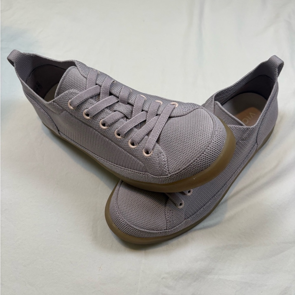 Vionic Women's Sneakers in Light Gray with Tan Sole